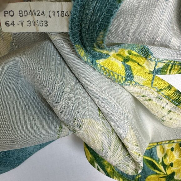 TOMMY BAHAMA Men's Sz 2XL Shirt Pineapple‎ Blue CAMP HAWAIIAN SILK Yellow Floral - Picture 5 of 7